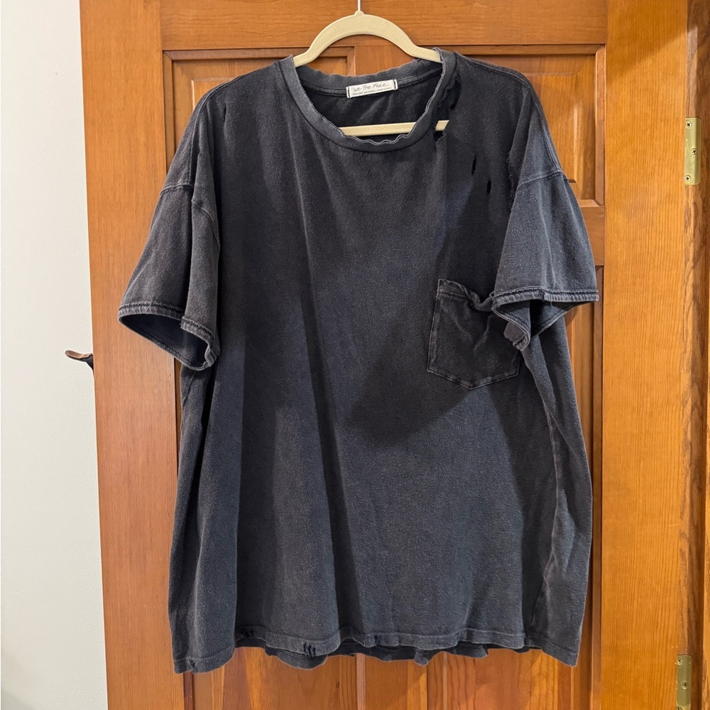 NEW Free People Distressed Pocket Tee